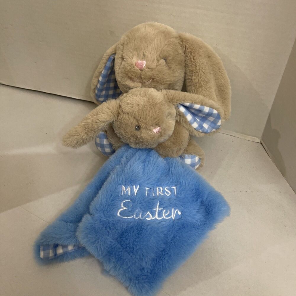 Parents Choice Bunny Rabbit Plush Holding A Bunny Lovey My First Easter Rattle